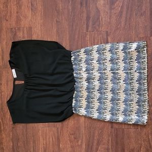 Black party dress with sequin bottom, size large